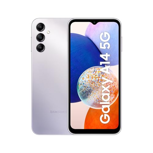 Samsung Galaxy A14 5G, Android Smartphone, 6,6 Zoll Dynamic AMOLED Display, 5.000 mAh Akku, 64 GB/4 GB RAM Handy in Silver inkl. 30 Monate Herstellergarantie [Exklusiv bei Amazon] von Samsung