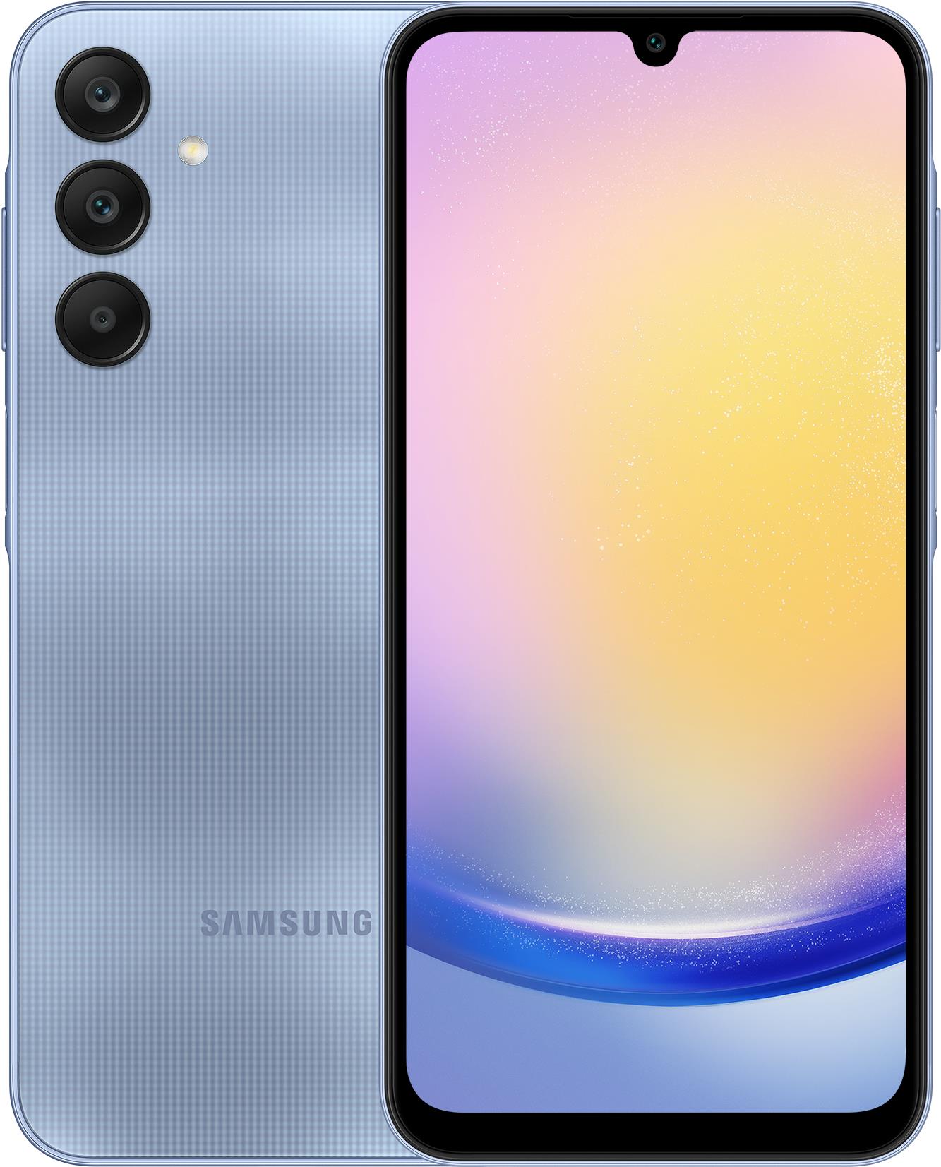 Samsung Galaxy A25 - 5G Smartphone - Dual-SIM - RAM 8GB / Interner Speicher 256GB - microSD slot - OLED-Display - 6,5 - 2340 x 1080 Pixel (120 Hz) - Triple-Kamera 50 MP, 8 MP, 2 MP - front camera 13 MP - Blau (SM-A256BZBHEUE) von Samsung