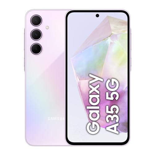 Samsung Galaxy A35 5G Smartphone, Android-Handy ohne Vertrag, 128 GB / 6 GB RAM, 2 Tage Akkulaufzeit, 50-MP-Kamera, Awesome Lilac, 2,5 Jahre Herstellergarantie von Samsung