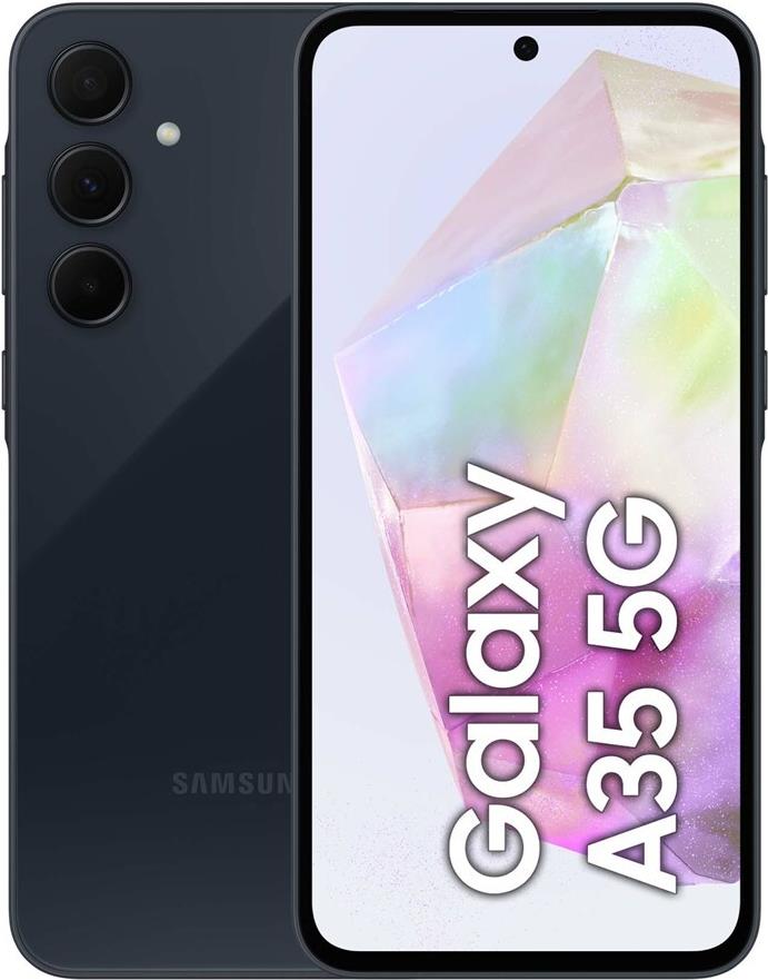 Samsung Galaxy A35 - 5G Smartphone - Dual-SIM - RAM 8 GB / Interner Speicher 256 GB - microSD slot - OLED-Display - 6.6 - 2340 x 1080 Pixel (120 Hz) - Triple-Kamera 50 MP, 8 MP, 5 MP - front camera 13 MP - awesome navy - DE-Version (SM-A356BZKGEUB) von Samsung
