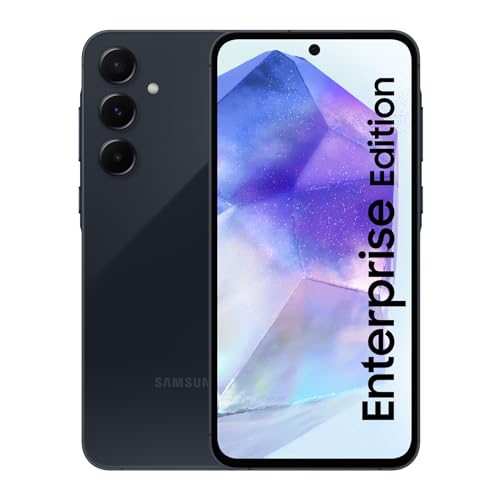 Samsung Galaxy A55 5G Enterprise Edition, Android Smartphone, Business-Handy mit 6 GB RAM / 128 GB, 50-MP-Kamera, Samsung Knox, Wasser- und staubeständig gemäß IP67, Schwarz von Samsung