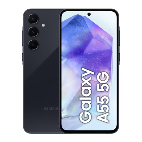 Samsung Galaxy A55 5G Smartphone, Android-Handy ohne Vertrag, 128 GB - 8 GB RAM, 2 Tage Akkulaufzeit, 50-MP-Kamera, Awesome Navy, 2,5 Jahre Herstellergarantie von Samsung