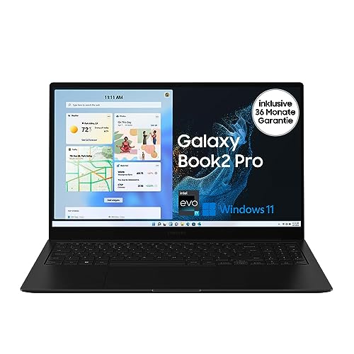 Samsung Galaxy Book2 Pro 360 39,62 cm (15,6 Zoll) Notebook (Intel Core Prozessor i7, 16 GB RAM, 512 GB SSD, Windows 11 Home) inklusive 36 Monate Garantie [Exclusiv bei Amazon], Graphite von Samsung