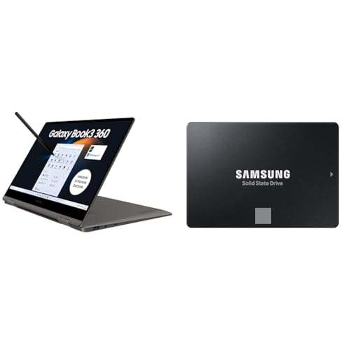 Samsung Galaxy Book3 360 Laptop & 870 EVO SATA III 2,5 Zoll SSD, 500 GB, 560 MB/s Lesen, 530 MB/s Schreiben, Interne SSD, Festplatte für schnelle Datenübertragung, MZ-77E500B/EU von Samsung