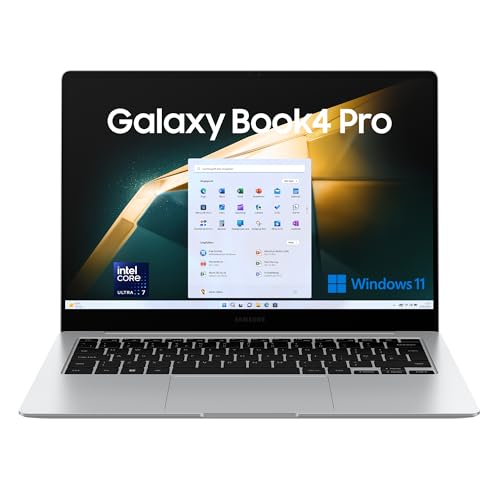 Samsung Galaxy Book4 Pro, 14 Zoll-Notebook mit Touchscreen, Windows-Laptop, Intel Core Ultra 7, 32 GB RAM, 512 GB, Platinum Silver von Samsung