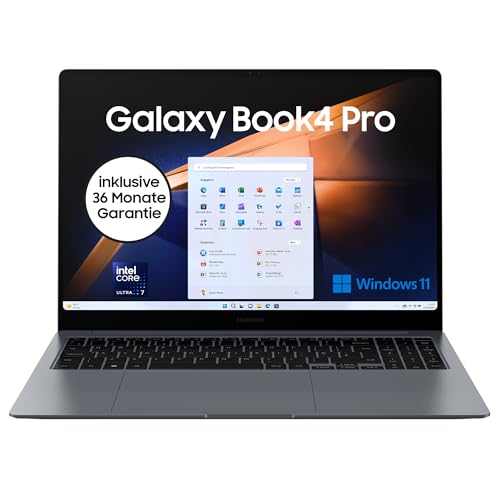 Samsung Galaxy Book4 Pro Notebook, 16"-Laptop, Intel Core Ultra 7, 16 GB RAM, 512 TB, Moonstone Gray, 3 Jahre Herstellergarantie [Exklusiv auf Amazon] von Samsung