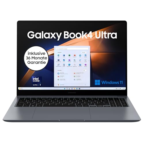Samsung Galaxy Book4 Ultra Notebook, 16"-Laptop, Intel Core Ultra 9, 32 GB RAM, 1 TB, Moonstone Gray, 3 Jahre Herstellergarantie [Exklusiv auf Amazon] von Samsung