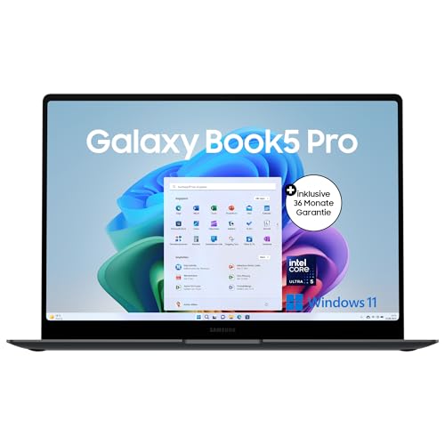 Samsung Galaxy Book5 Pro AI-Laptop, 16-Zoll-Display, AI-Notebook mit Intel Core Ultra 5 Prozessor, 16 GB RAM, 512 GB Speicher, Copilot+ PC, Moonstone Gray, 3 Jahre Herstellergarantie Samsung Galaxy Book5 Pro AI-Laptop, 16-Zoll-Display, AI-Notebook mit Intel Core Ultra 5 Prozessor, 16 GB RAM, 512 GB Speicher, Copilot+ PC, Moonstone Gray, 3 Jahre Herstellergarantie von Samsung
