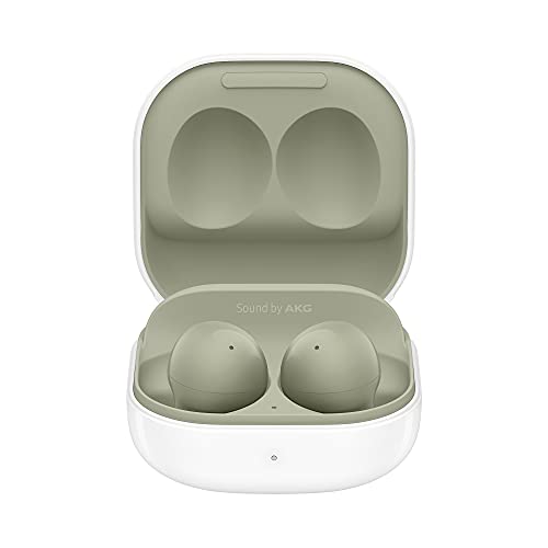 Samsung Galaxy Buds2, Kabellose Kopfhörer, Wireless Earbuds, Geräuschunterdrückung (ANC), ausdauernder Akku, 3 Mikrofone, inkl. Araree Nukin Clear Cover, Olive (Deutsche Version) von Samsung