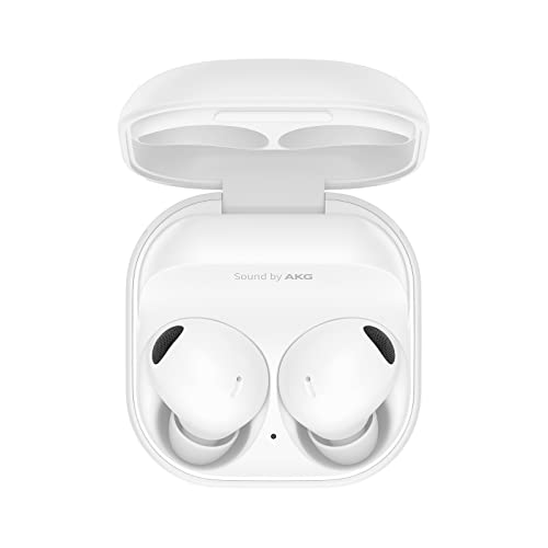 Samsung Galaxy Buds2 Pro kabellose Bluetooth-Kopfhörer, True Wireless, Geräuschunterdrückung, Lade-Etui, Klangqualität, Wasserabweisend, White inkl. Nukin Clear Case[Exklusiv bei Amazon] von Samsung