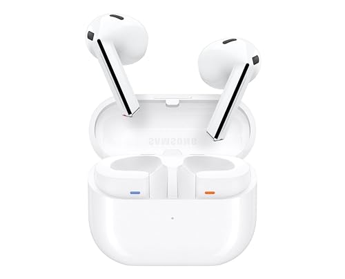 Samsung Galaxy Buds3 Kabellose Bluetooth-Kopfhörer, Active Noise Cancelling (ANC), Adaptive Geräuschunterdrückung, In-Ear-Kopfhörer mit 360 Audio, White, Inkl. Anymode Clear Case von Samsung