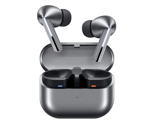 Samsung Galaxy Buds3 Pro Kabellose Bluetooth-Kopfhörer, Active Noise Cancelling (ANC), Adaptive Geräuschunterdrückung, 360 Audio, In-Ear-Kopfhörer mit Hi-Fi-Sound, Silver, Inkl. Anymode Clear Cover von Samsung