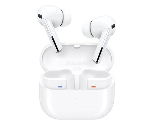Samsung Galaxy Buds3 Pro Kabellose Bluetooth-Kopfhörer, Active Noise Cancelling (ANC), Adaptive Geräuschunterdrückung, 360 Audio, In-Ear-Kopfhörer mit Hi-Fi-Sound, White, Inkl. Anymode Clear Cover von Samsung