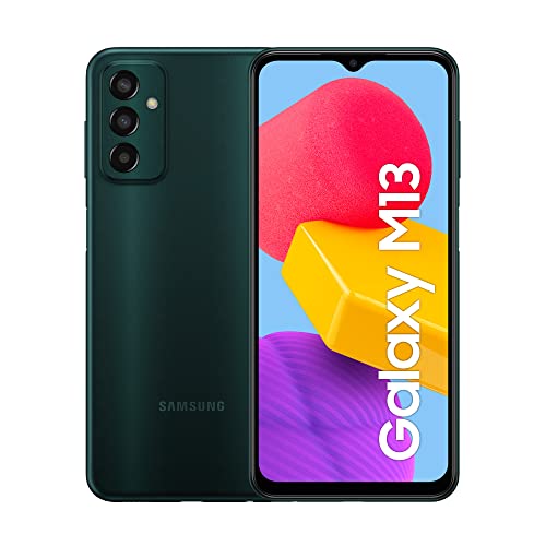 Samsung Galaxy M13 Smartphone Android Display 6,6 Zoll FHD+ TFT LCD Akku 5.000 mAh, Dreifachkamera, 4 GB, interner Speicher 128 GB, erweiterbar, grün [italienische Version] Exklusives Amazon von Samsung