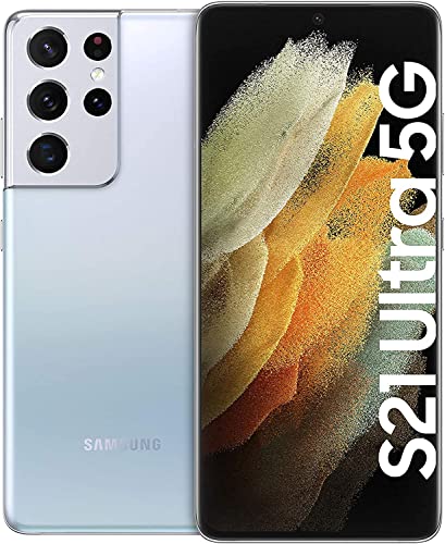 Samsung Galaxy S21 Ultra 5G Smartphone ohne Vertrag, Quad-Kamera, Infinity-O Display, Android 11 to 13 - Deutsche Version (128GB, Silver) von Samsung