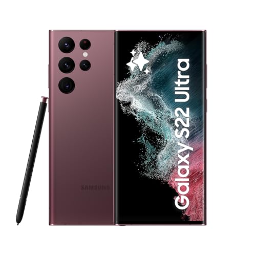 Samsung Galaxy S22 Ultra, Android Smartphone, 6,8 Zoll Dynamic AMOLED Display, 5.000 mAh Akku, 128 GB/8 GB RAM, Handy in Burgundy, inkl. 36 Monate Herstellergarantie [Exklusiv bei Amazon] von Samsung