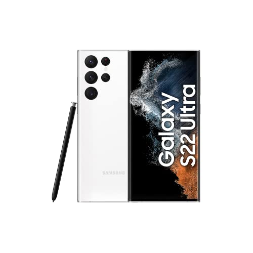 Samsung Galaxy S22 Ultra 5G Smartphone, 6.8 Zoll Dynamic AMOLED Display 2X, 120Hz, HDR10+, 108MP Kamera, 5.000 mAh Akku, Hybrid-SIM, Android 12 to 13 - Deutsche Version (128 GB, White) von Samsung