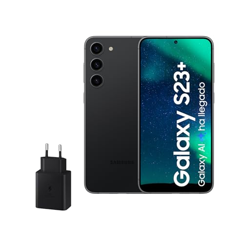 Samsung Galaxy S23+, 512 GB + 45-W-Ladegerät, Android-Smartphone mit IA, entsperrtes Handy, Schwarz (spanische Version) von Samsung