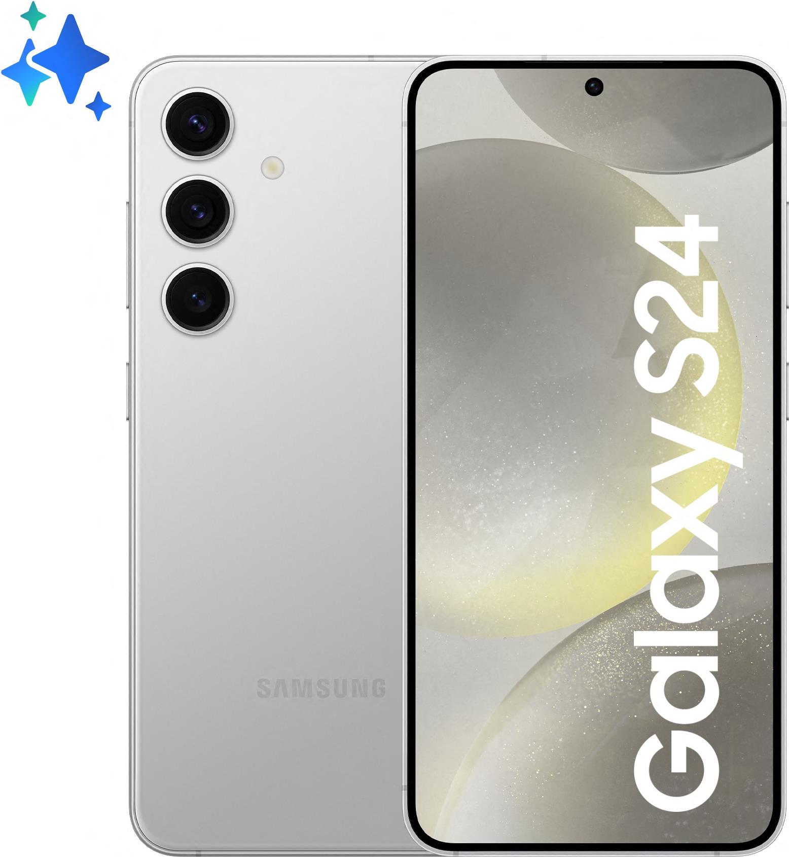 Samsung Galaxy S24 - 5G Smartphone - Dual-SIM - RAM 8 GB / Interner Speicher 128 GB - OLED-Display - 6.2 - 2340 x 1080 Pixel (120 Hz) - Triple-Kamera 50 MP, 12 MP, 10 MP - front camera 12 MP - Marble Gray - EU-Version (SM-S921BZADEUE) von Samsung