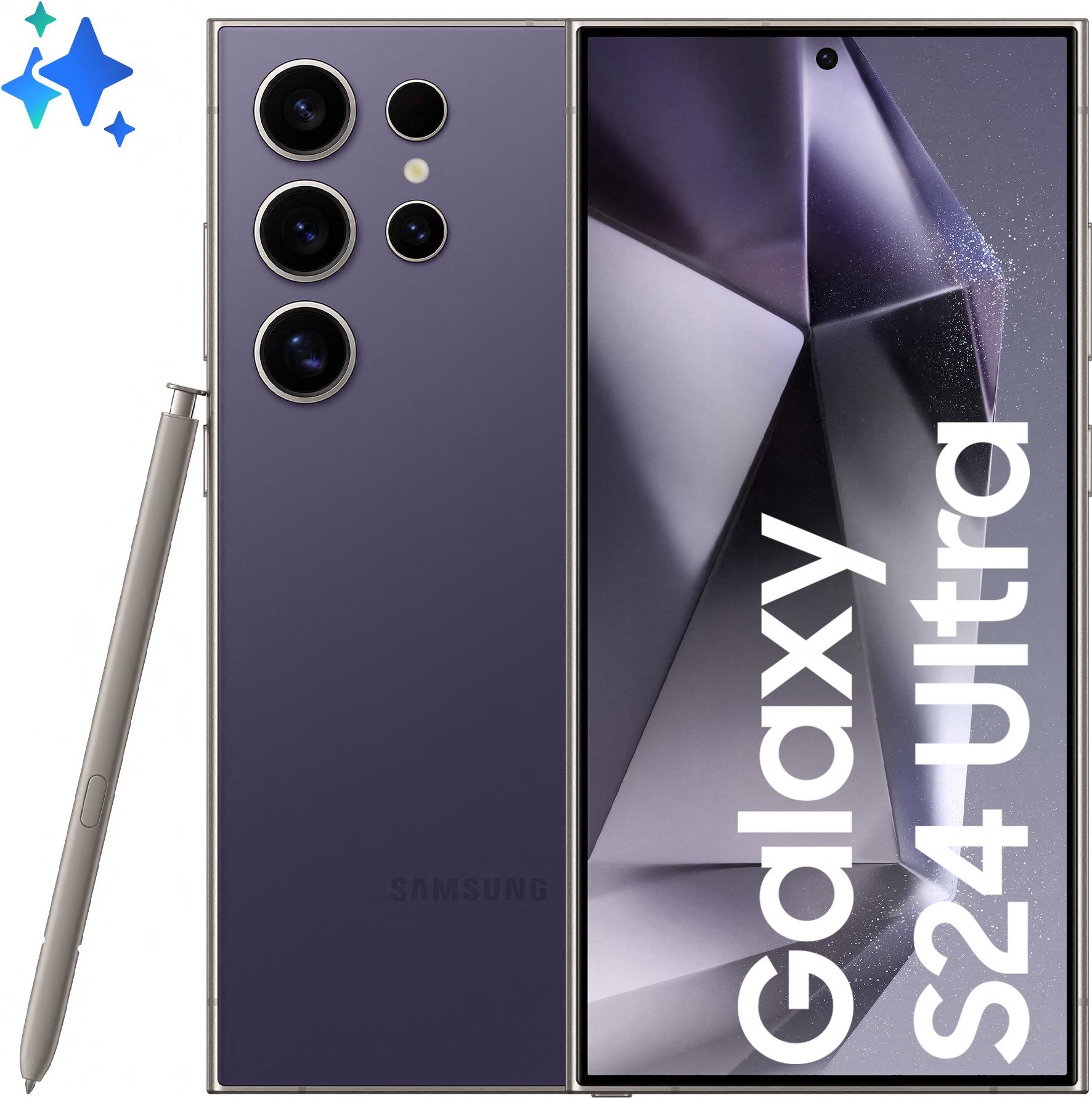 Samsung Galaxy S24 Ultra - 5G Smartphone - Dual-SIM - RAM 12 GB / Interner Speicher 256 GB - OLED-Display - 6.8 - 3120 x 1440 Pixel (120 Hz) - 4x x Rückkamera 200 MP, 50 MP, 12 MP, 10 MP - front camera 12 MP - titanium violet (SM-S928BZVGEUE) von Samsung