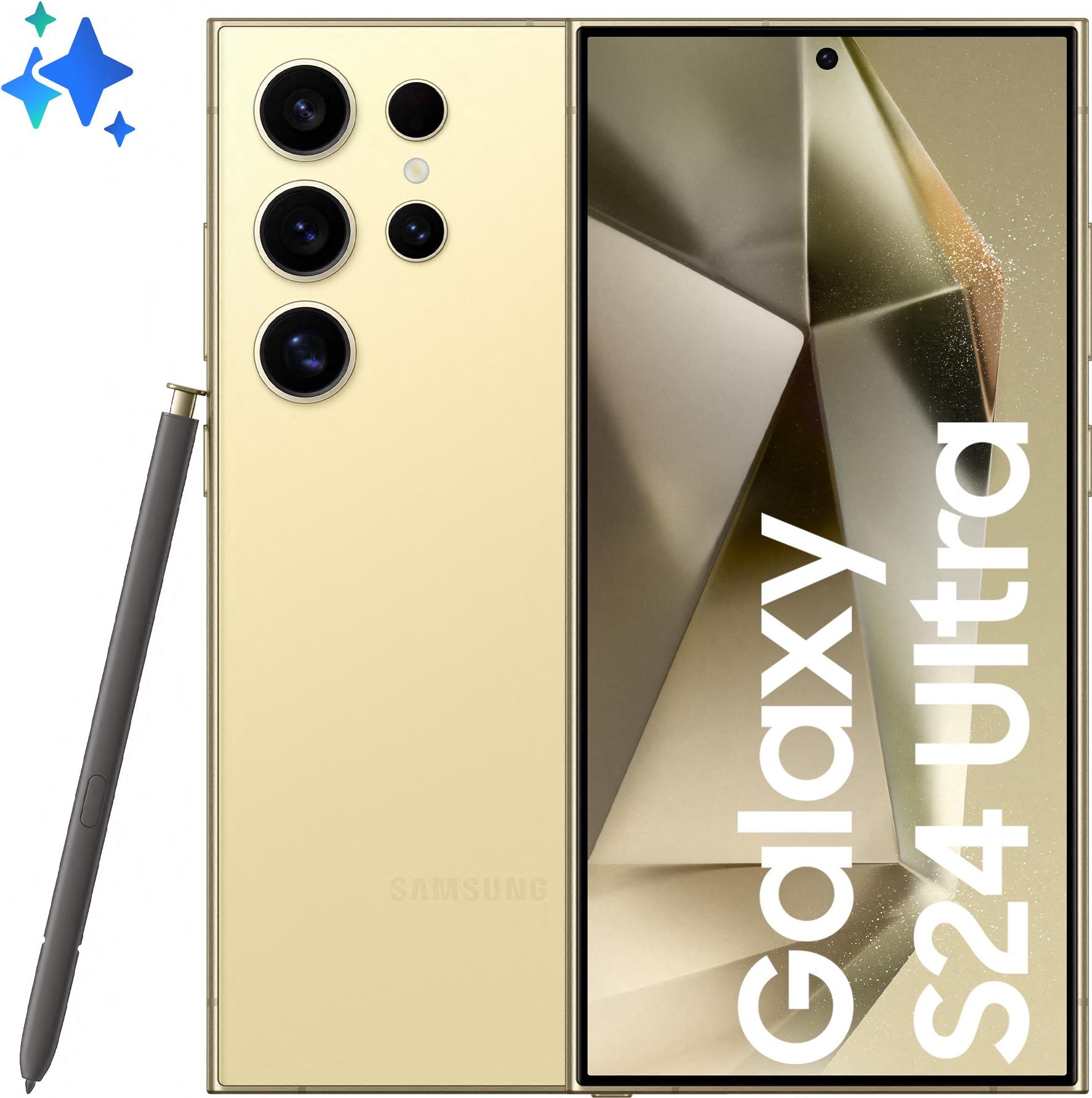 Samsung Galaxy S24 Ultra - 5G Smartphone - Dual-SIM - RAM 12 GB / Interner Speicher 256 GB - OLED-Display - 6.8 - 3120 x 1440 Pixel (120 Hz) - 4x x Rückkamera 200 MP, 50 MP, 12 MP, 10 MP - front camera 12 MP - Titanium Yellow (SM-S928BZYGEUE) von Samsung