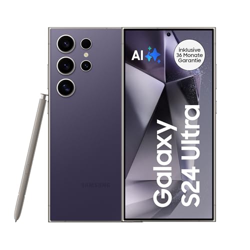 Samsung Galaxy S24 Ultra AI Smartphone, Android-Handy ohne Vertrag, 12GB RAM/256GB Speicher, 200-MP-Kamera, S Pen, Lange Akkulaufzeit, Titanium Violet, 3 Jahre Herstellergarantie von Samsung