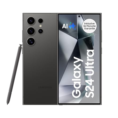 Samsung Galaxy S24 Ultra AI Smartphone, Android-Handy ohne Vertrag, 12GB RAM/512GB Speicher, 200-MP-Kamera, S Pen, Lange Akkulaufzeit, Titanium Black, 3 Jahre Herstellergarantie von Samsung