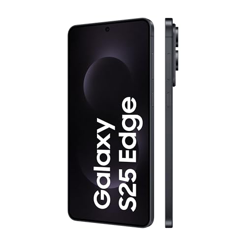 Samsung Galaxy S25 Edge AI Smartphone mit Galaxy AI, Ohne Vertrag, Handy mit Android, 12 GB RAM, 256 GB GB Speicher, 200-MP-Kamera, Titanium JetBlack, 3 Jahre Herstellergarantie [Exklusiv auf Amazon] von Samsung