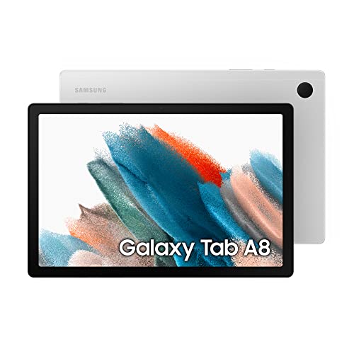 Samsung Galaxy Tab A8, Android Tablet, LTE, 7.040 mAh Akku, 10,5 Zoll TFT Display, vier Lautsprecher, 32 GB/3 GB RAM, in Silber von Samsung