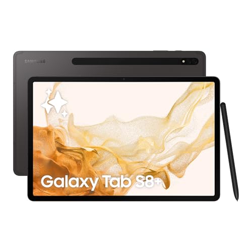 Samsung Galaxy Tab S8+, 12,4 Zoll, 128 GB interner Speicher, 8 GB RAM, Wi-Fi, Android Tablet inklusive S Pen, Graphite, inkl. 36 Monate Herstellergarantie [Exklusiv bei Amazon] von Samsung