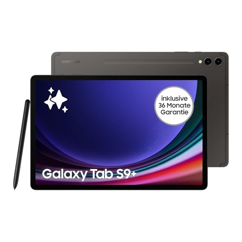 Samsung Galaxy Tab S9+ AI-Android-Tablet, 5G, 512 GB / 12 GB RAM, MicroSD-Kartenslot, Inkl. S Pen, Simlockfrei ohne Vertrag, Graphit, Inkl. 36 Monate Herstellergarantie [Exklusiv bei Amazon] von Samsung