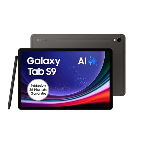 Samsung Galaxy Tab S9 Android-Tablet, Wi-Fi, 128 GB / 8 GB RAM, MicroSD-Kartenslot, Inkl. S Pen, Simlockfrei ohne Vertrag, Graphit, Inkl. 36 Monate Herstellergarantie von Samsung