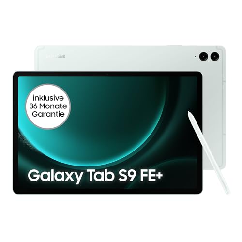 Samsung Galaxy Tab S9 FE+ Android-Tablet, 31,5 cm / 12,4 Zoll Display, 128 GB Speicher, Mit Stift (S Pen), Lange Akkulaufzeit, WiFi, Mint, Inkl. 36 Monate Herstellergarantie [Exklusiv bei Amazon] von Samsung