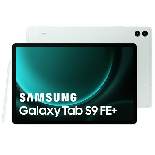 Samsung Galaxy Tab S9 FE+ Tablet, 30,8 cm (12,4 Zoll) WLAN 256 GB, S Pen inklusive, langlebiger Akku, IP 68 Zertifizierung, Wassergrün, FR Version von Samsung