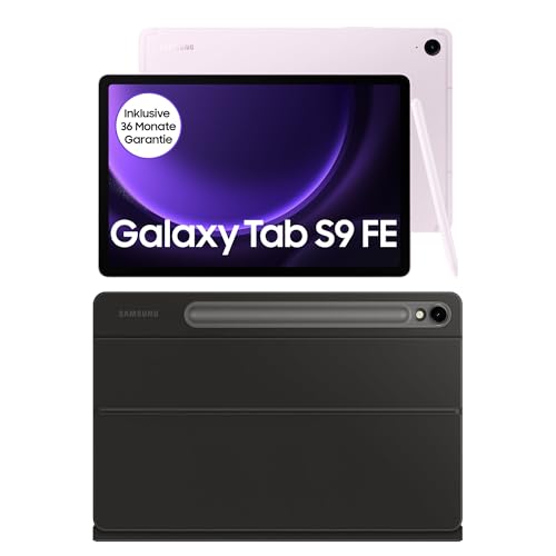 Samsung Galaxy Tab S9 FE Android-Tablet, 27,7 cm / 10,9 Zoll Display, 128 GB Speicher, Mit Stift (S Pen), Lange Akkulaufzeit, WiFi, Lavendel+Keyboard Cover, Black von Samsung