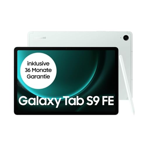 Samsung Galaxy Tab S9 FE Android-Tablet, 27,7 cm / 10,9 Zoll Display, 128 GB Speicher, Mit Stift (S Pen), Lange Akkulaufzeit, WiFi, Mint, Inkl. 36 Monate Herstellergarantie [Exklusiv bei Amazon] von Samsung