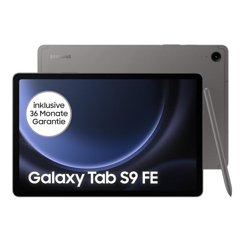 Samsung Galaxy Tab S9 FE Android-Tablet, 27,7 cm / 10,9 Zoll Display, 256 GB Speicher, Mit Stift (S Pen), Lange Akkulaufzeit, Wifi, Grau, Inkl. 36 Monate Herstellergarantie [Exklusiv bei Amazon] von Samsung