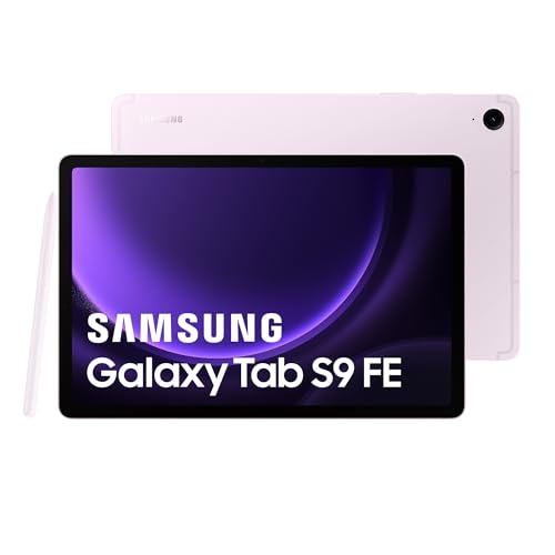 Samsung Galaxy Tab S9 FE Tablet, 10,9 Zoll (25,7 cm) WLAN 256 GB, S Pen inklusive, Akku mit langer Lebensdauer, IP 68 Zertifizierung, Lavendel, FR-Version von Samsung