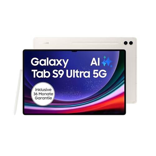 Samsung Galaxy Tab S9 Ultra Android-Tablet, 5G, 1 TB / 16 GB RAM, MicroSD-Kartenslot, Inkl. S Pen, Simlockfrei ohne Vertrag, Beige, Inkl. 36 Monate Herstellergarantie von Samsung