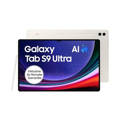 Samsung Galaxy Tab S9 Ultra Android-Tablet, Wi-Fi, 256 GB / 12 GB RAM, MicroSD-Kartenslot, Inkl. S Pen, Simlockfrei ohne Vertrag, Beige, Inkl. 36 Monate Herstellergarantie von Samsung