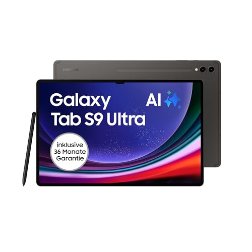 Samsung Galaxy Tab S9 Ultra Android-Tablet, Wi-Fi, 256 GB / 12 GB RAM, MicroSD-Kartenslot, Inkl. S Pen, Simlockfrei ohne Vertrag, Graphit, Inkl. 36 Monate Herstellergarantie von Samsung