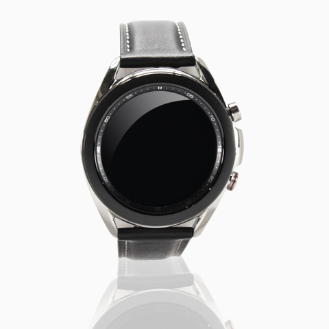 Samsung Galaxy Watch 3 41mm Bluetooth Edelstahlgehäuse silber Lederarmband schwarz von Samsung
