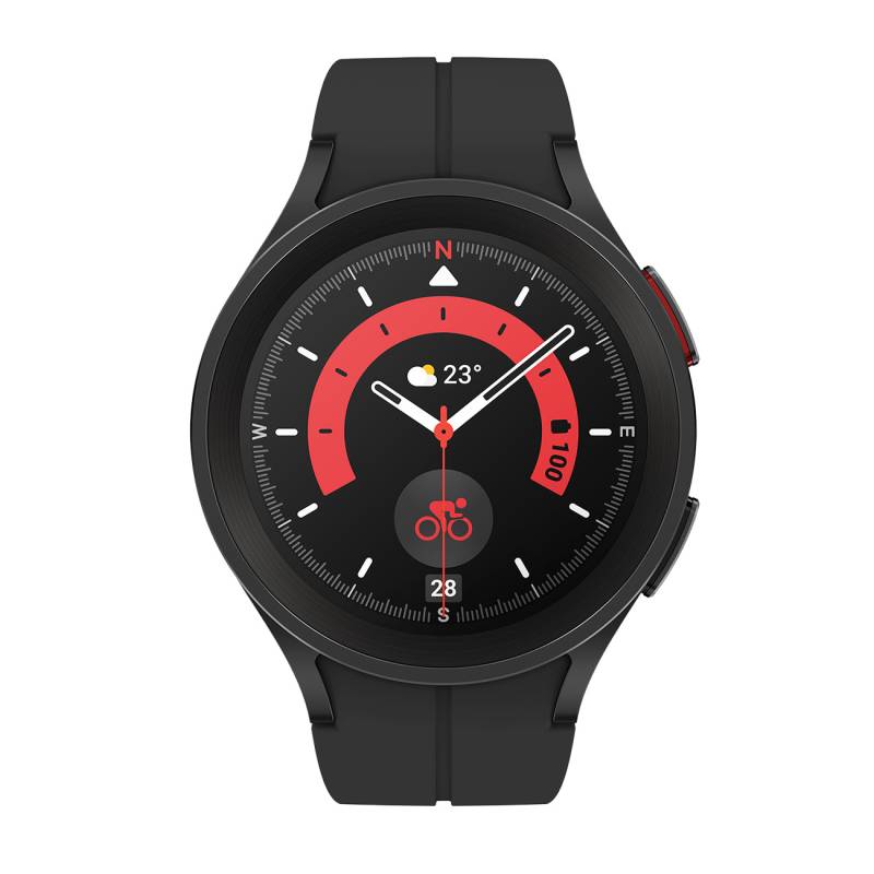 Samsung Galaxy Watch 5 Pro mit LTE in schwarz | Smartwatch | Bis zu 80 Stunden Akkulaufzeit | Wasserdicht bis 5 ATM | Blutdruckmessung | Sturzerkennung | AMOLED Display von Samsung