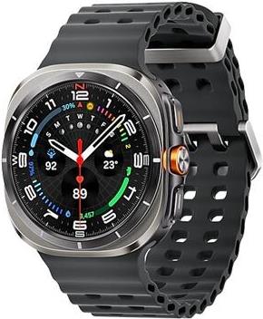Samsung Galaxy Watch Ultra - 47 mm - Titan - intelligente Uhr mit Marineband - Gummi - Dark Gray - Bandgröße: S/M/L - Anzeige 3.8 cm (1.5) - 32 GB - Wi-Fi, LTE, NFC, Bluetooth - 4G - 60.5 g - Titanium Silver (SM-L705FZTADBT) von Samsung