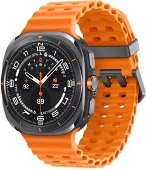 Samsung Galaxy Watch Ultra - 47 mm - Titan - intelligente Uhr mit marine band - Gummi - Orange - Bandgröße: S/M/L - Anzeige 3.8 cm (1.5) - 32 GB - Wi-Fi, LTE, NFC, Bluetooth - 4G - 60.5 g - Titanium Gray (SM-L705FDAADBT) von Samsung
