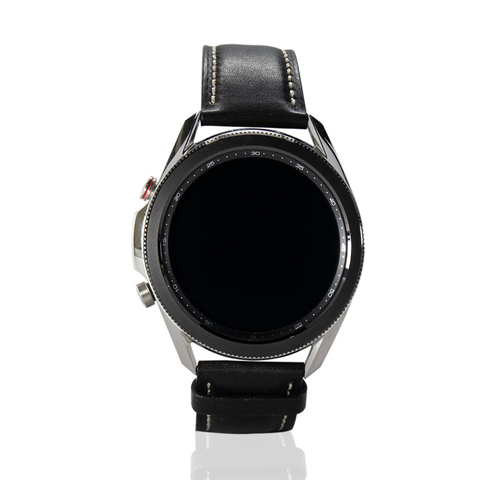 Samsung Galaxy Watch3 45mm Bluetooth Lederarmband schwarz Edelstahlgehäuse Mystic Silver Samsung Galaxy Watch3 45mm Bluetooth Lederarmband schwarz Edelstahlgehäuse Mystic Silver von Samsung