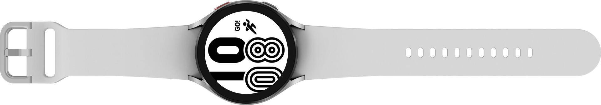 Samsung Galaxy Watch4 - 44 mm - silber - intelligente Uhr mit Sportband - weiß - Anzeige 3.46 cm (1.36) - 16 GB - 7.6 GB - NFC, Wi-Fi, Bluetooth - 30.3 g - Sonderposten von Samsung