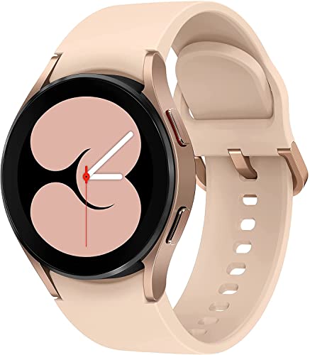 Samsung Galaxy Watch4 BT, Runde Bluetooth Smartwatch, Wear OS, Fit-nessuhr, Fitness-Tracker, 40 mm, Pink Gold (EU Version) S/M von Samsung