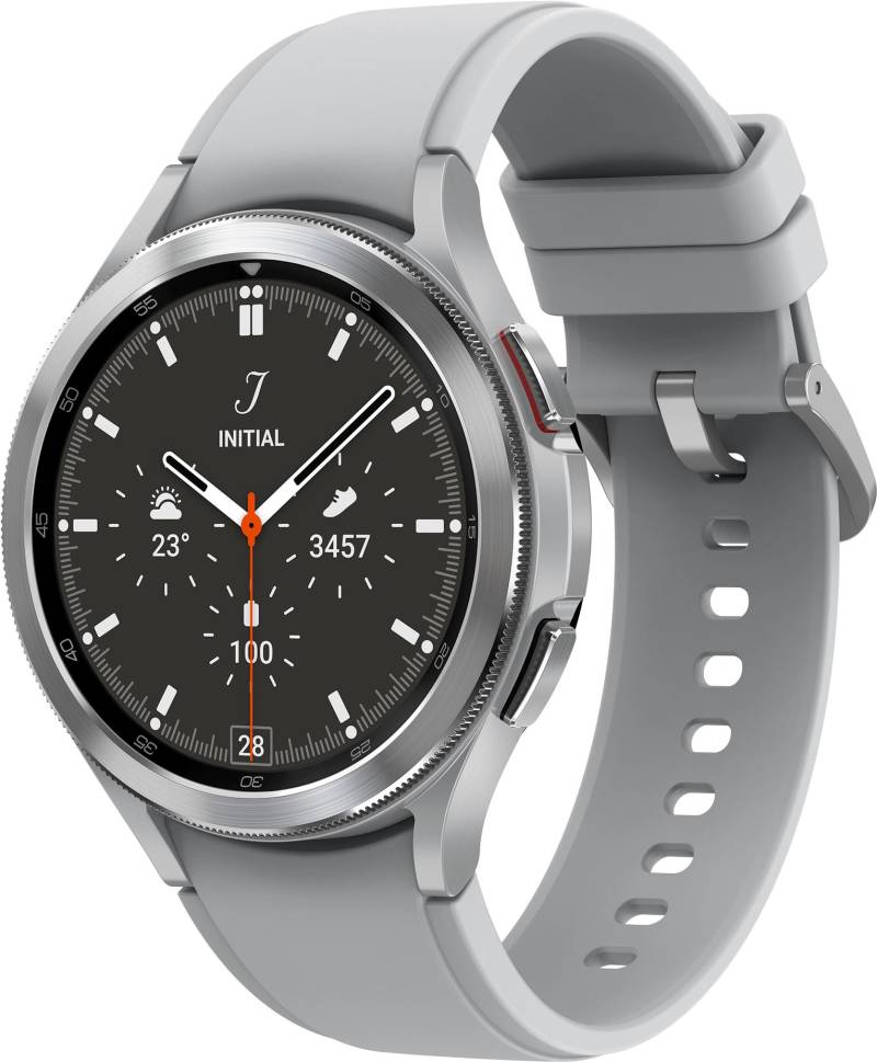 Samsung Galaxy Watch4 Classic 3,56 cm (1.4) OLED 46 mm Digital 450 x 450 Pixel Touchscreen 4G Silber WLAN GPS () von Samsung