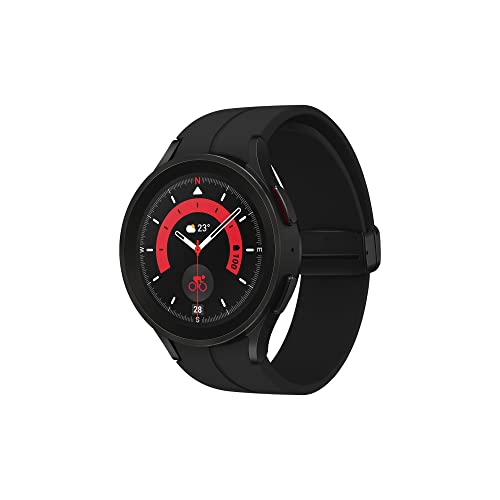 Samsung Galaxy Watch5 Pro Smartwatch, Gesundheits-Tracker, Sportuhr, Lange Akkulaufzeit, Bluetooth, 45 mm, Schwarz, 1 Jahr Verlängerung [Amazon ausgeschlossen] – Version FR von Samsung